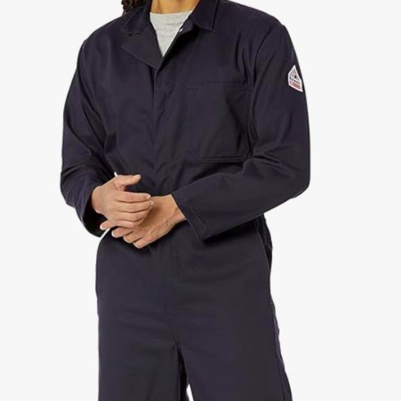 NEW Bulwark Flame Resistant Twill Cotton Coverall with Hemmed Sleeve Sz40 - Picture 1 of 4